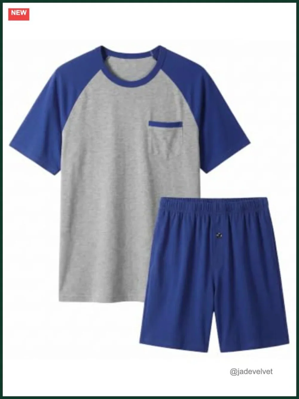 Men's Short Sleeve Pajama Set Bamboo Viscose Sleepwear Pjs